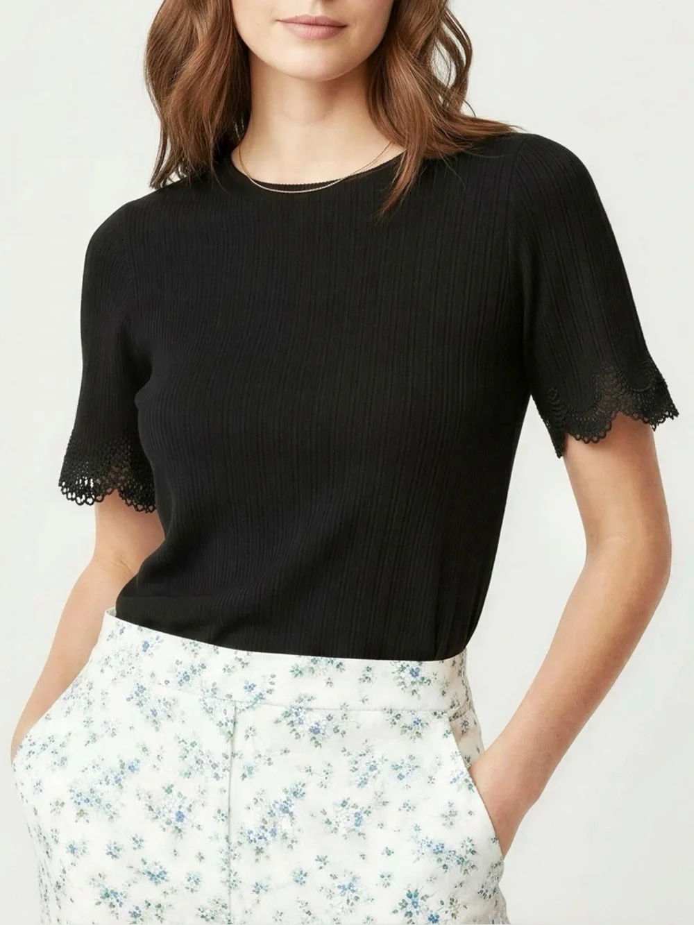 SÉZANE Cléa T-Shirt, Black, Medium